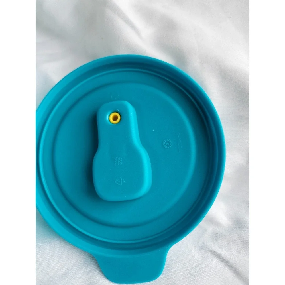 Tupperware Vent N Serve Microwaveable‎ Divided Container Peacock Blue EUC Handle